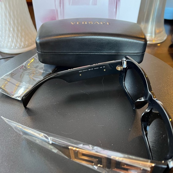 Versace Black Rectangular Sunglasses
